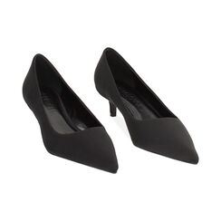 Décolleté nere in tessuto, tacco 4,5 cm, Primadonna, 244945801LYNERO035, 002 preview