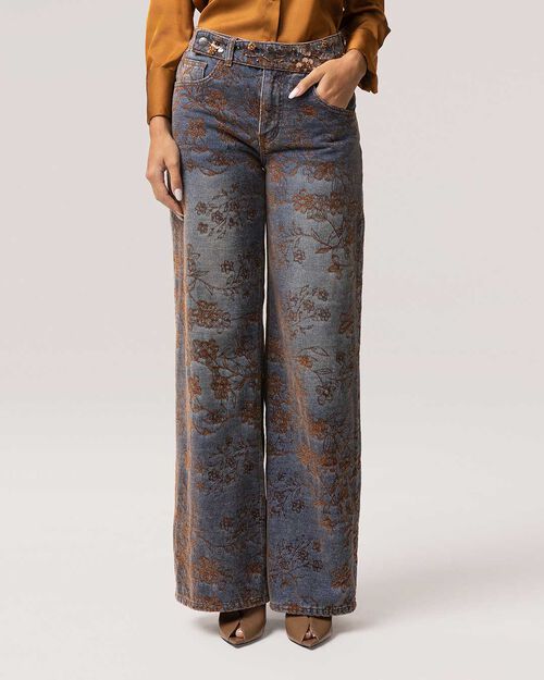 Jeans mujer azul efecto vintage, JEANS