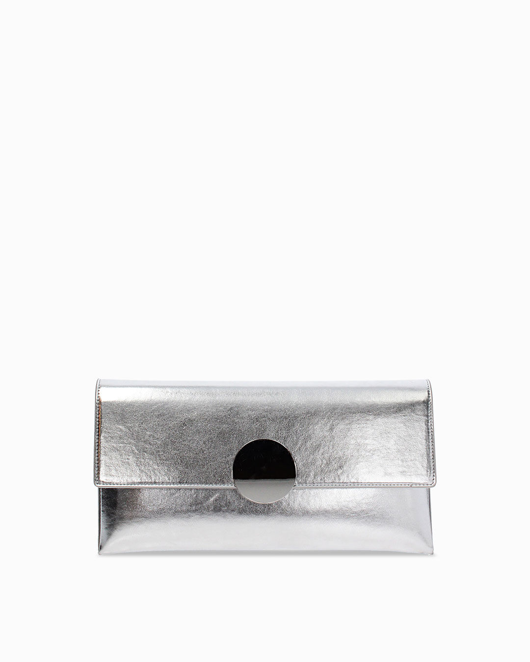 Pochette argento con tracolla removibile