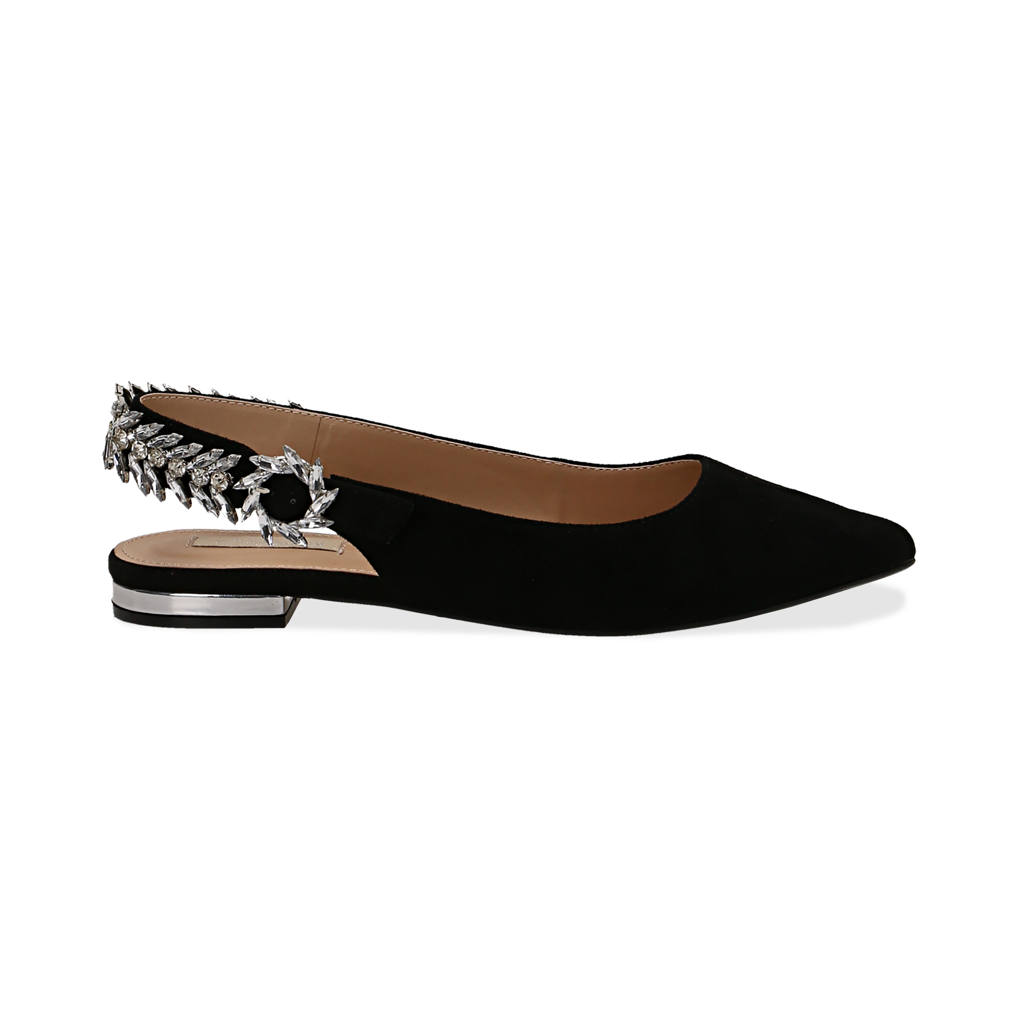 Slingback flat nere con cristalli donna | Primadonna Collection