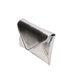 Borsa a tracolla argento laminato, Primadonna, 215124695LMARGEUNI, 002a