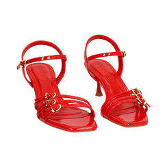 Sandalo donna rosso in vernice, tacco 5,5 cm, Primadonna, 254923913VEROSS035, 003 preview