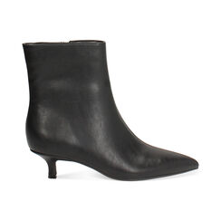 Tronchetti neri con tacco kitten di 4,5 cm, Primadonna, 264908607EPNERO035, 001 preview