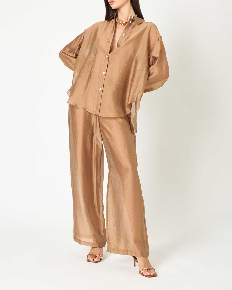 Camisa mujer bronce en tejido image number null