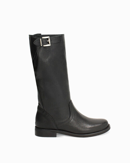 Stivali biker in pelle neri, BLACK