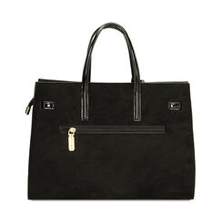 Borsa a mano nera in microfibra, Primadonna, 225731833MFNEROUNI, 003 preview