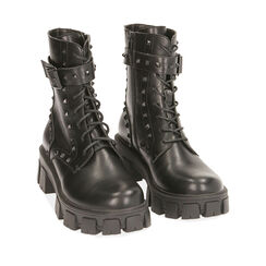 Anfibi neri, tacco 5 cm, Special Price, 180580306EPNERO036, 002a