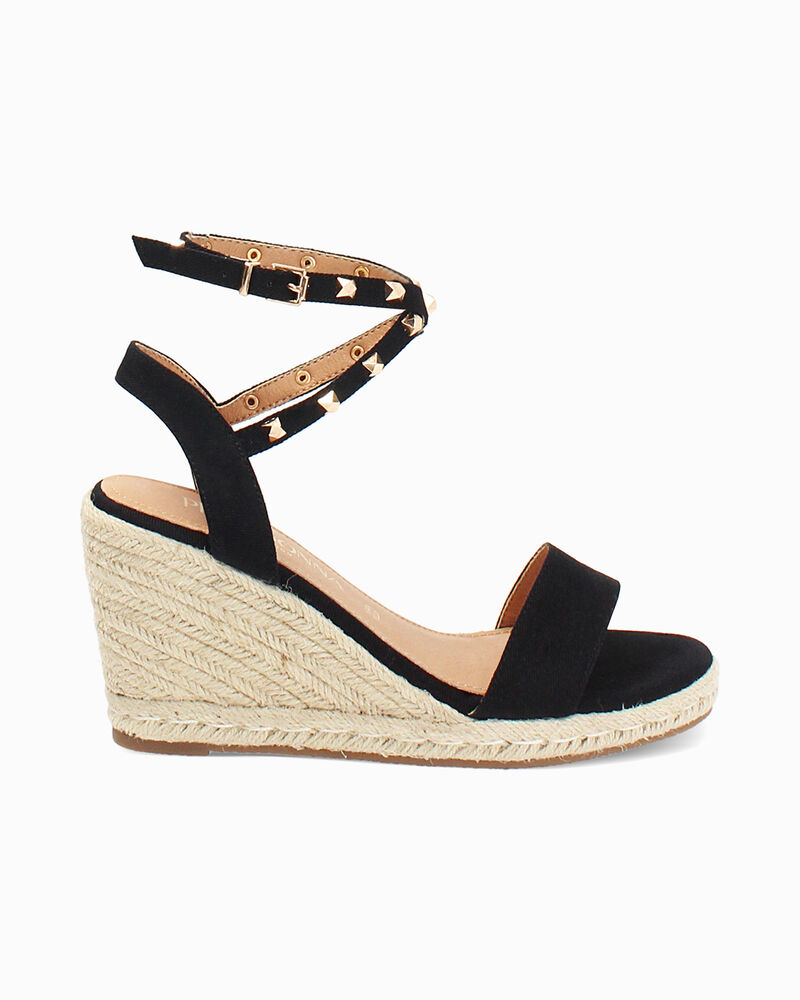 Zeppe donna nere in canvas con braccialetto image number null