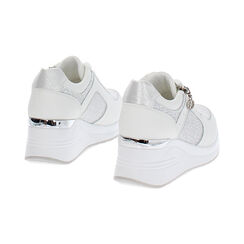 Sneakers bianche con tacco 6,5 cm, Scarpe, 272825016EPBIAN035, 004 preview