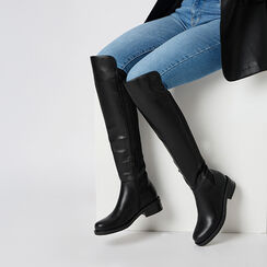 Stivali sopra il ginocchio neri con gambale elastico, Primadonna, 263025001EPNERO038, 002 preview