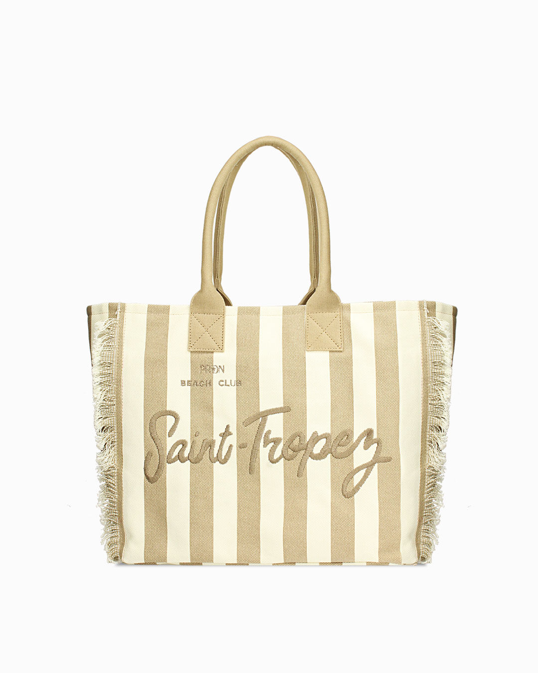 Borsa canvas taupe-beige a spalla