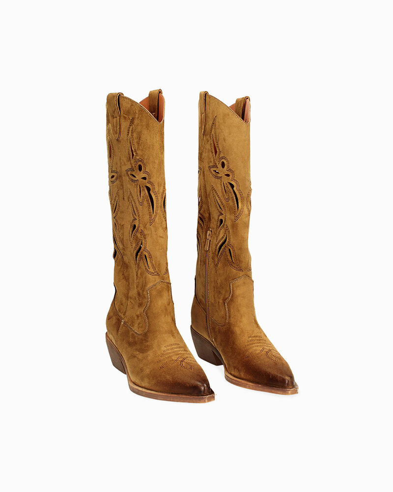 Botas de mujer color co&ntilde;ac en microfibra image number null