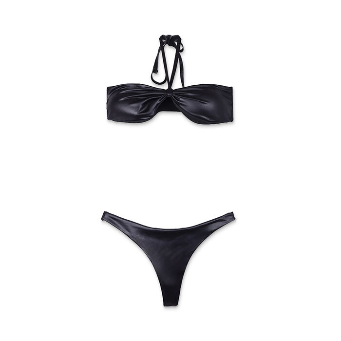 Bikini da donna nero a fascia, Primadonna, 25L501317TSNEROL