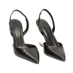 Décolléte slingback nere, zeppa 9,5 cm, Primadonna, 232122101EPNERO035, 002 preview