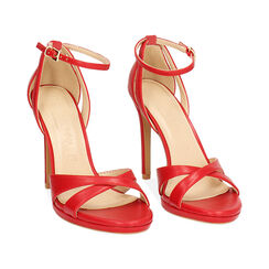 Sandalia con tacón mujer rojo fashion, Primadonna, 252133436EPROSS035, 003 preview