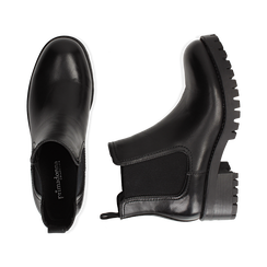 Chelsea boots neri in eco-pelle, tacco 4,5 cm , Scarpe, 143096910EPNERO036, 003 preview
