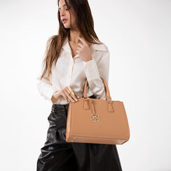 Bolso de mano camel con bandolera removible, Bolsos, 275701413EPCAMEUNI, 002a