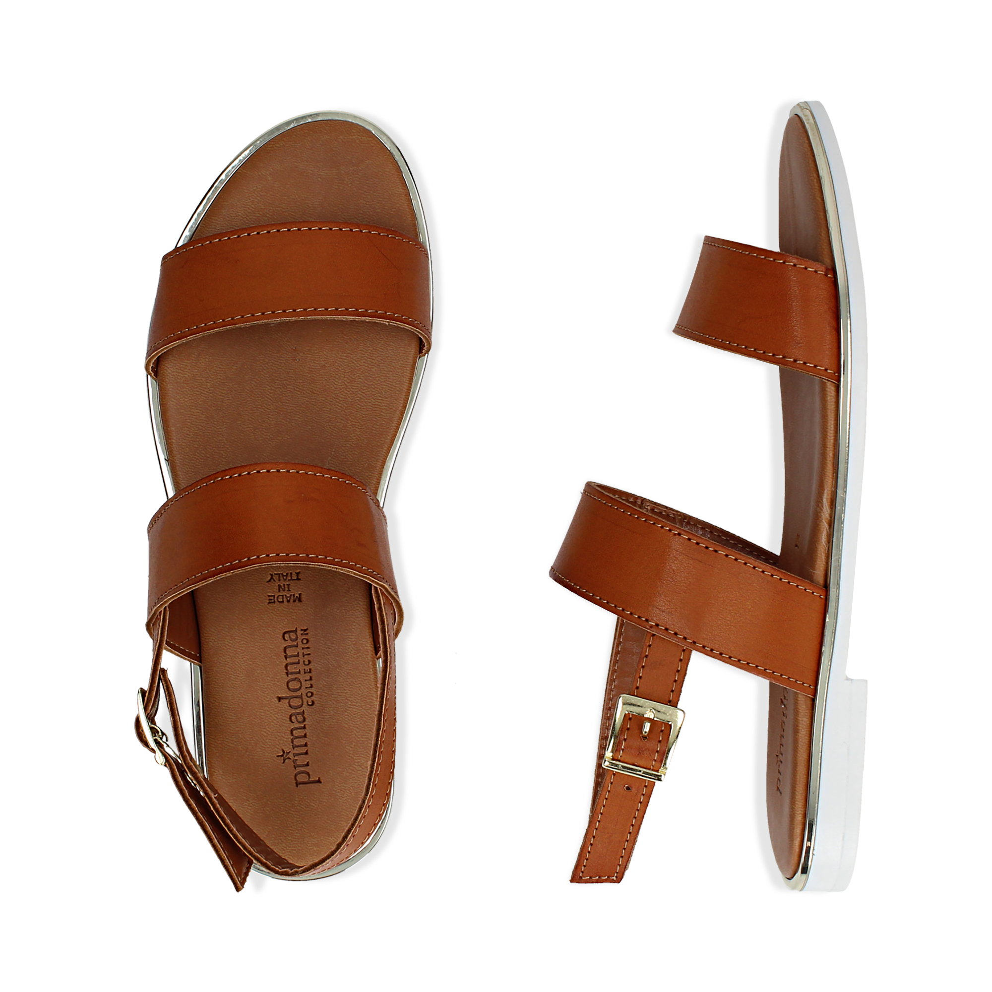 Sandali flat cuoio minimal donna | Primadonna Collection