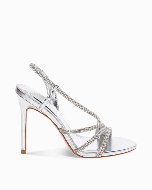 WOMEN SHOES SANDAL BRAIDED STONES ARGE, SILVER