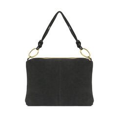 BORSA BORSA A SPALLA CAMOSCIO NERO, 260803696CMNEROUNI, 001a
