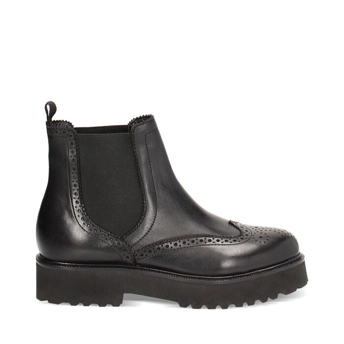 Grunland Beatles Chelsea – Stivaletti In Vera Pelle Martellata Per Ragazza, Colore Nero, PO1178-88, Numero 31