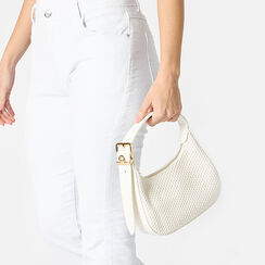 Mini bolsa de mujer blanca trenzada, Primadonna, 255125841EIBIANUNI, 002a