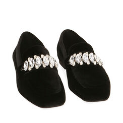 Mocassins noirs en velours , 204910133VLNERO036, 002a