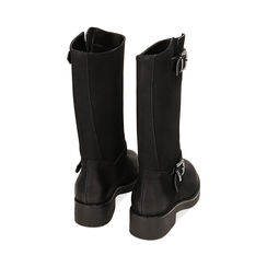 Stivaletti biker neri in nabuk, tacco 4,2 cm, Primadonna, 220690901NBNERO035, 003 preview