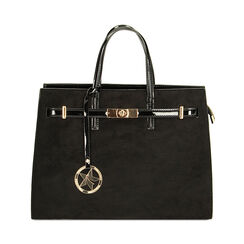 Borsa a mano nera in microfibra, Primadonna, 225731833MFNEROUNI, 001 preview