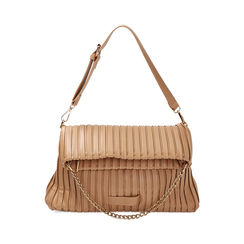 Borsa a spalla plissé beige, Primadonna, 211906177EPBEIGUNI, 001 preview
