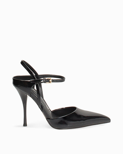 Decollet&eacute; slingback nero tacco 10 cm, BLACK