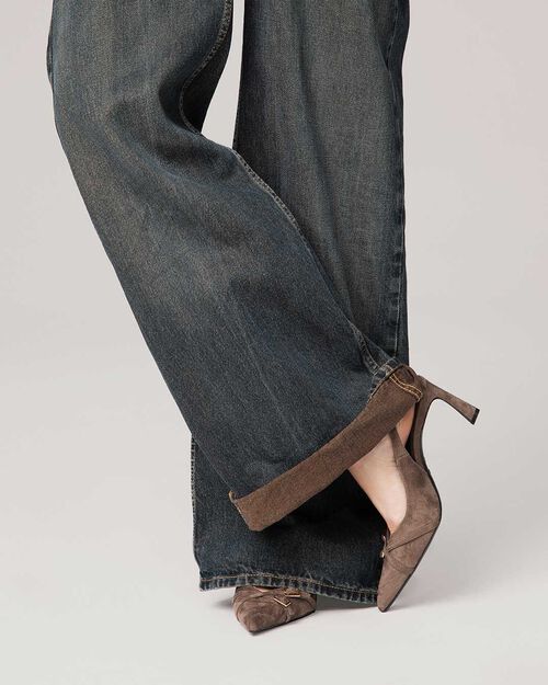 D&eacute;collet&eacute;s slingback taupe talon 7,5 cm, TAUPE