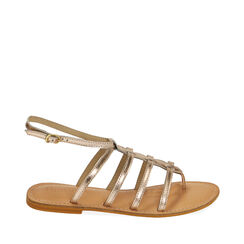Sandali flat in pelle oro, Primadonna, 216702037PEOROG036, 001a