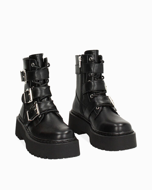 Anfibio nero con fibbie, BLACK