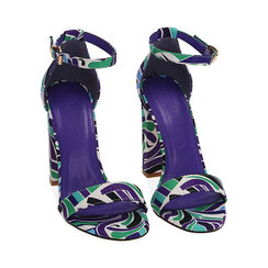 Sandales en satin violet, talon 10,5 cm , Soldes, 192706086RSMUVI035, 002 preview