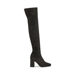Botas negras por encima de la rodilla en microfibra, Primadonna, 244908312MFNERO035, 001a