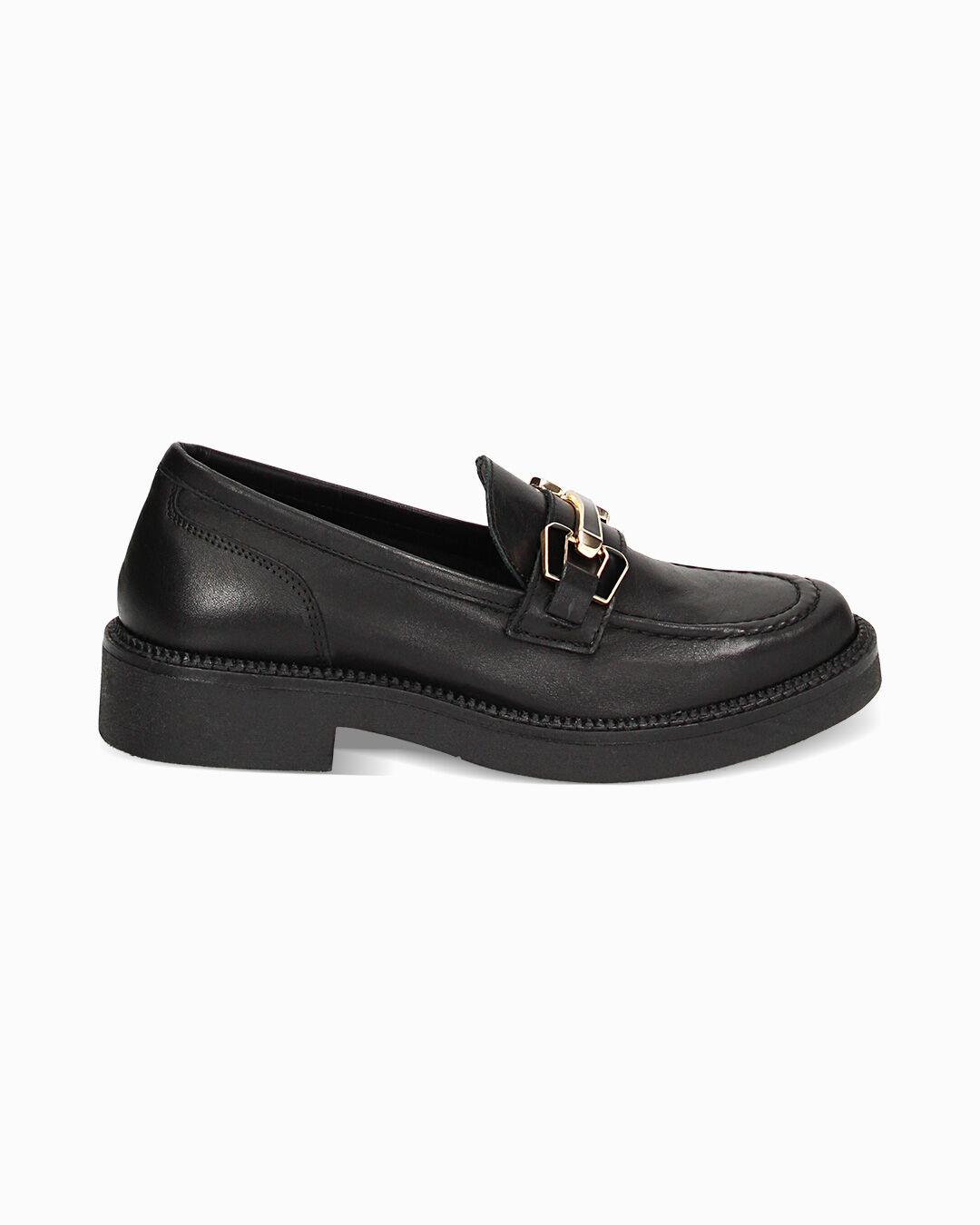 Mocassino nero in pelle
