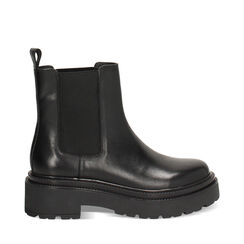 Bottines Beatles noires en cuir véritable avec talon de 5,5 cm, Primadonna, 26N565073PENERO035, 001a