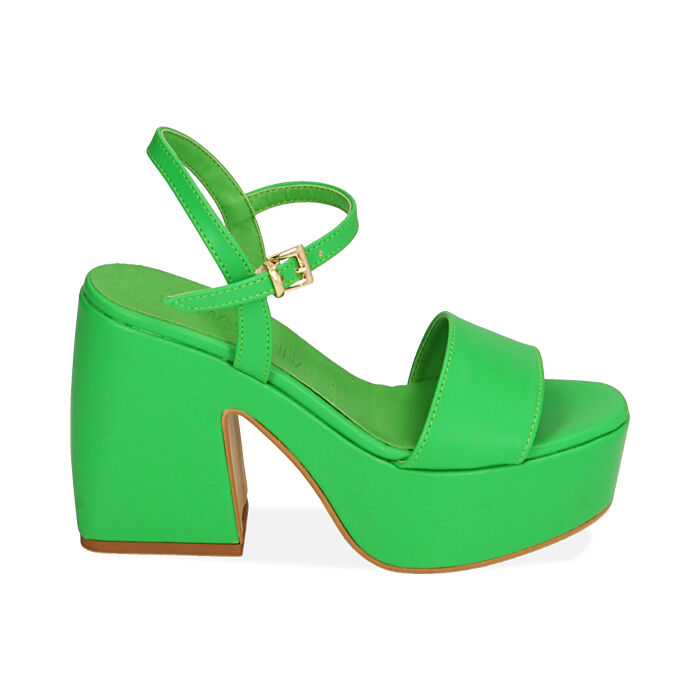 Sandali donna verdi tacco zeppa 10 5 cm Primadonna Collection