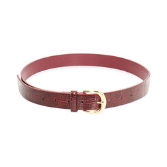 Ceinture bordeaux en matériau synthétique effet coco, Primadonna, 26B413710CCBORDUNI, 001 preview
