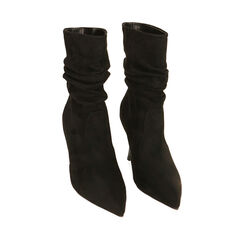 Ankle boots noires en microfibre, talon 8,5 cm , Primadonna, 202162815MFNERO035, 002a