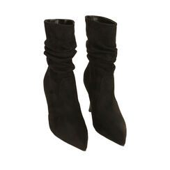Bottines noires en microfibre, talon 8,5 cm , Primadonna, 202162815MFNERO036, 002a