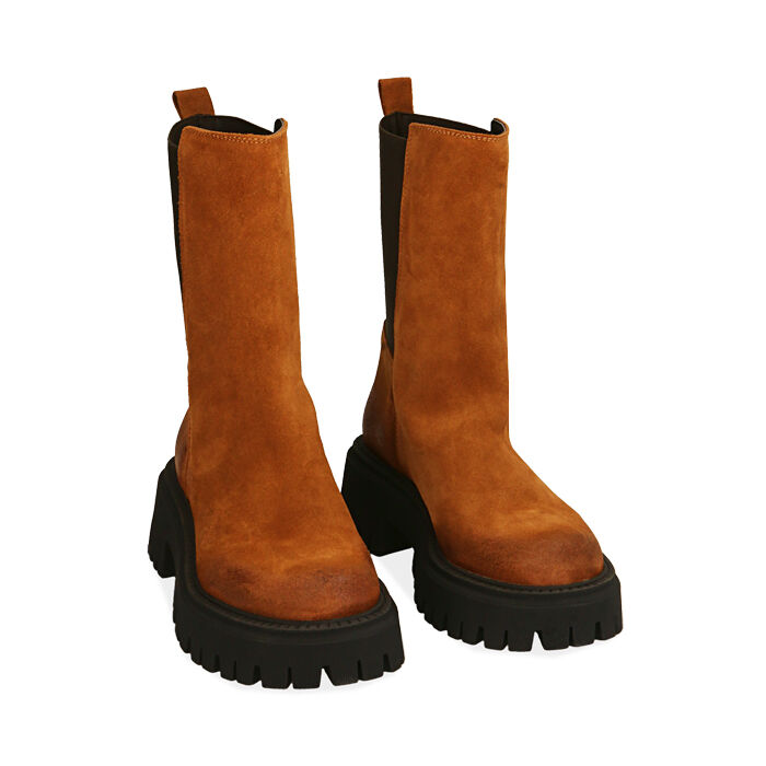 ZAPATOS BOTAS CAÑA CORTA SUEDE COGN
