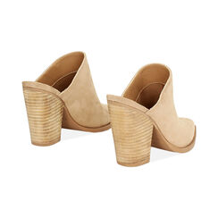 Sabot donna taupe in microfibra, tacco largo 9,5 cm, Primadonna, 253086318MFTAUP036, 004 preview