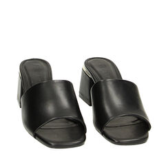 Mules Open Toe nere, tacco 6 cm, Primadonna, 234922309EPNERO035, 002a