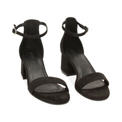 Sandali con tacco neri in microfibra, Primadonna, 232707031MFNERO035, 002 preview