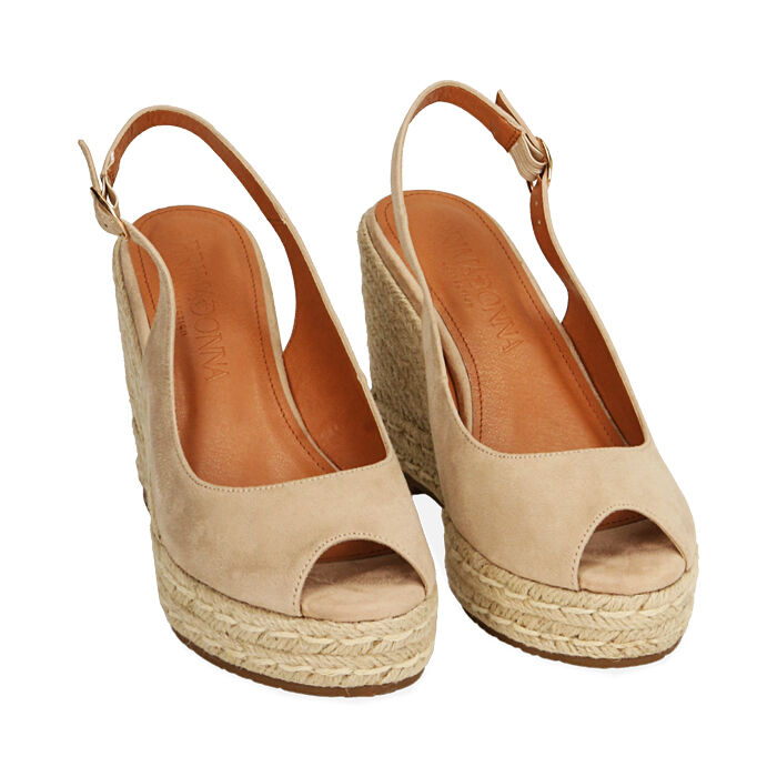 Sandali zeppa sales beige