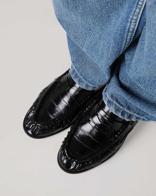Elegant black women's loafer, BLACK