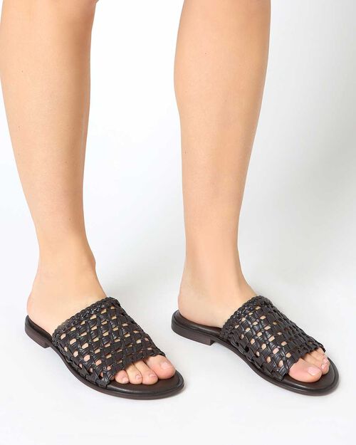 WOMEN SHOES FLAT LEATHER-BRAIDED MORO, 