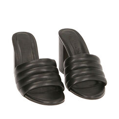 Mules nere, tacco 9 cm , 192713003EPNERO035, 002a